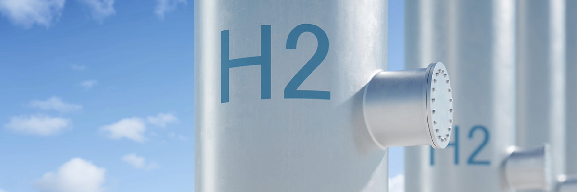 Generic H2 labeled Pipes with a blue sky background