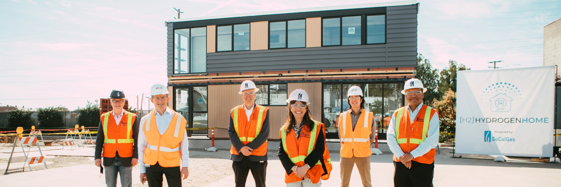 SoCalGas employees standing in front of the hydrogen home