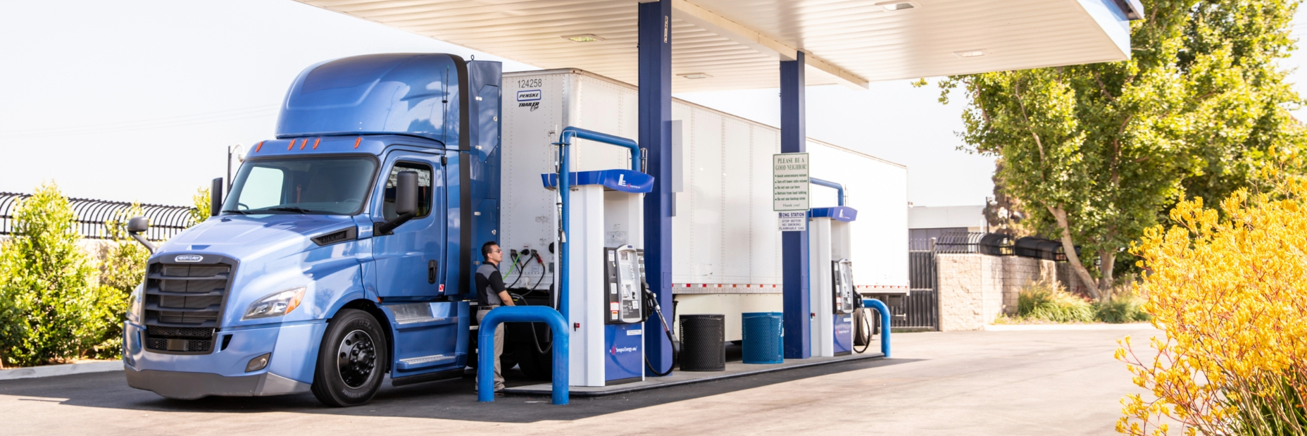 Truck filling up at Natural Gas Station