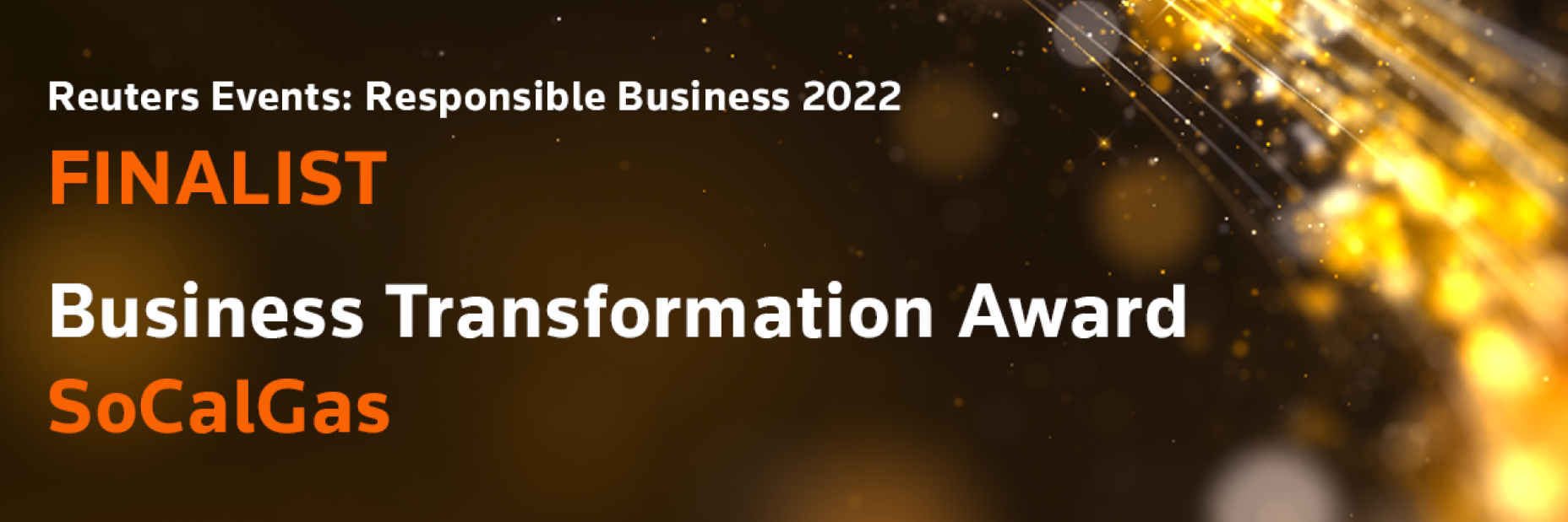 Image that reads "finalist business transformation award socalgas"